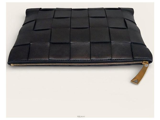 Bottega Veneta Clutch Media Intrecciato Cassette Nero - vista 6