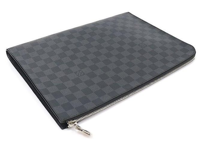 Louis Vuitton Pochette Jour GM in tela Damier Graphite Marrone - vista 3