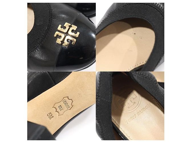 Tory Burch JOLIE Block Heel Pumps aus schwarzem Lack-Lammleder - Ansicht 7