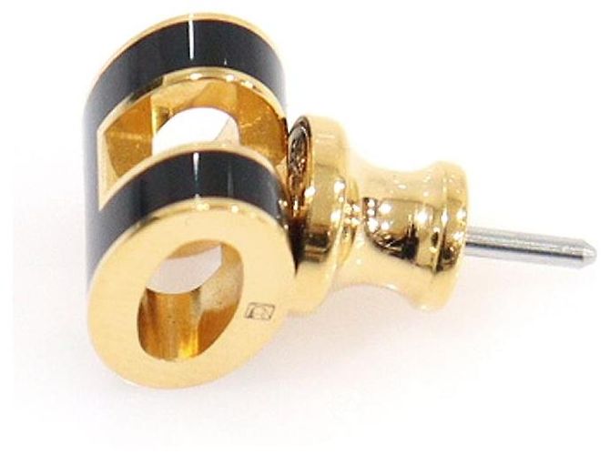 Hermès Mini pendientes Pop en negro y dorado - vista 4