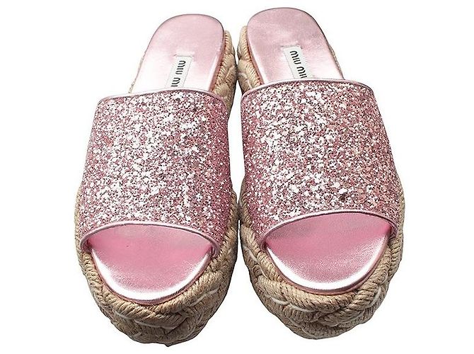 Miu Miu Espadrilles glitterate rosa - vista 2