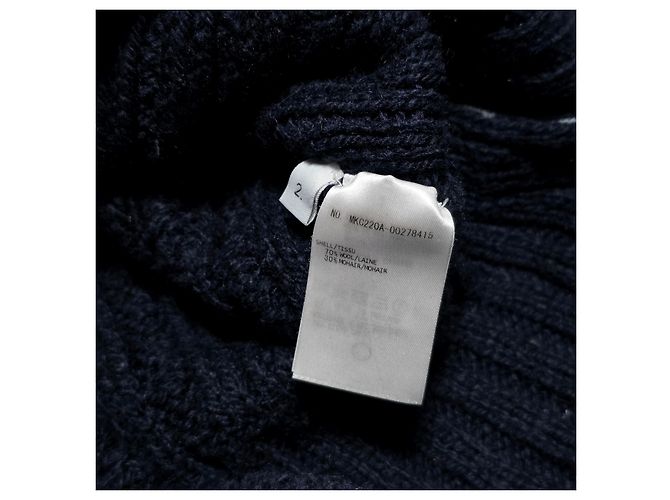 Thom Browne Mohair-Aran-Strickjacke mit Zopfmuster Blau - Ansicht 7