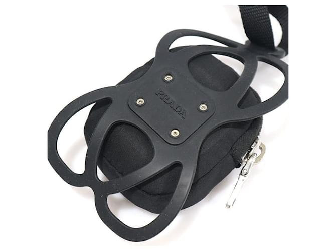 Prada Pochette per Telefono Tessuto Nylon Silver Triangle Nero - vista 5
