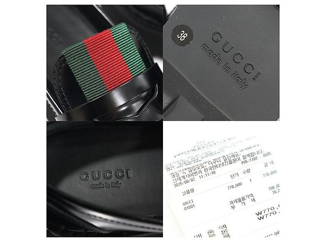 Gucci Mocassini WEB Platform in pelle di vitello lucida nera da donna Nero - vista 7