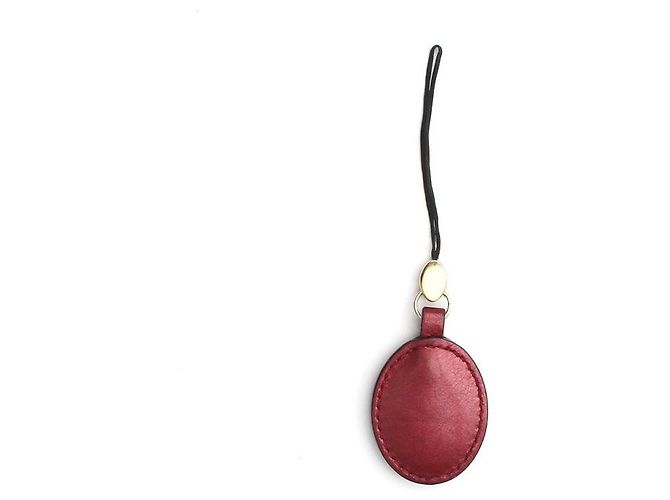 Gucci Charm per borsa in pelle con logo GG Rosso - vista 3