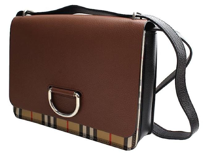 Burberry Borsa a tracolla a spalla Check Marrone - vista 2