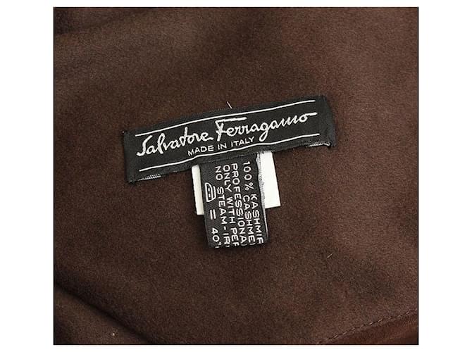 Salvatore Ferragamo Sciarpa in scamosciato marrone - vista 4