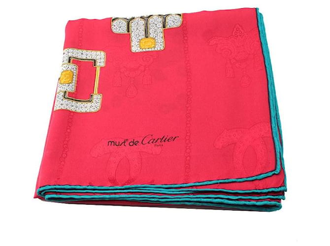 Cartier Seidentuch mit Schmuckprint Rot - Ansicht 3