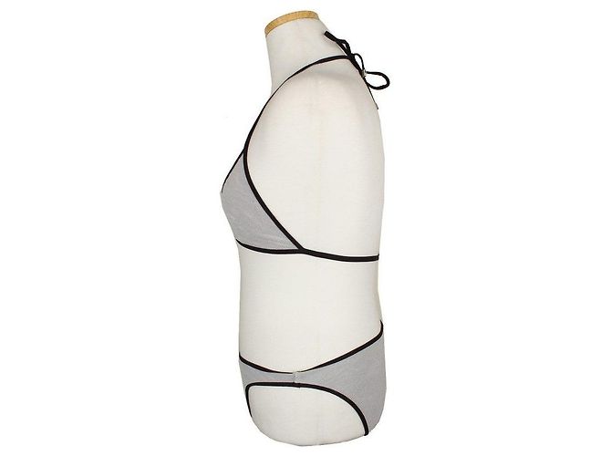 Hermès Bikini de cuello halter beige y marrón oscuro Castaño - vista 3