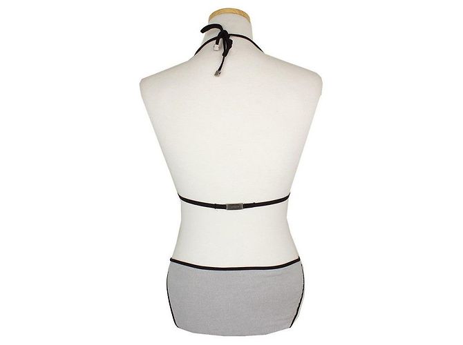 Hermès Bikini de cuello halter beige y marrón oscuro Castaño - vista 4