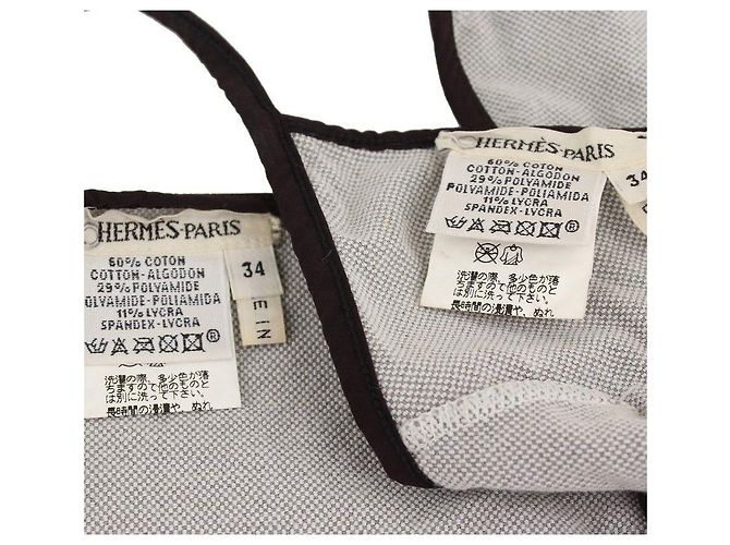 Hermès Bikini de cuello halter beige y marrón oscuro Castaño - vista 5