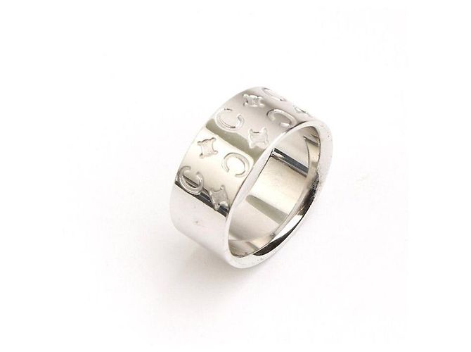 Céline Anello Blason Logo in Argento Misura Bianco - vista 2
