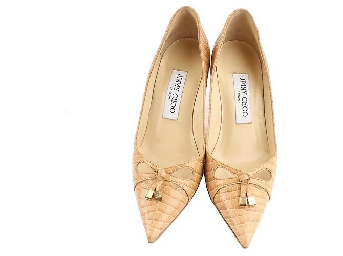 Jimmy Choo Beige Wavy Pattern Pumps Orange - view 2