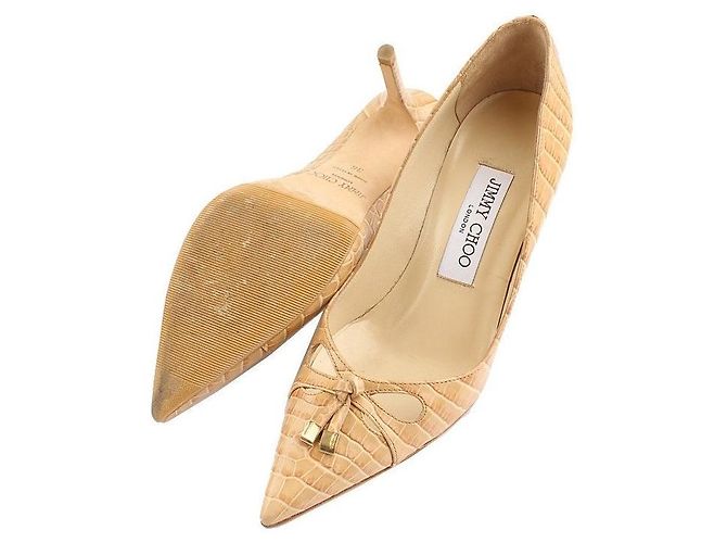 Jimmy Choo Beige Wavy Pattern Pumps Orange - view 4