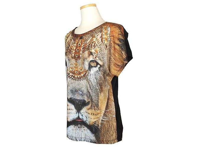 Philipp Plein Couture Top mit Animal Print und Perlenstickerei Mehrfarben - Ansicht 2