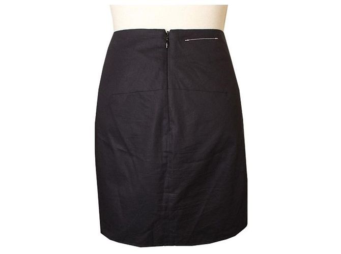 Maison Martin Margiela Minifalda asimétrica de algodón azul marino y blanco - vista 3