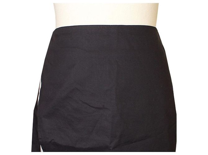 Maison Martin Margiela Minifalda asimétrica de algodón azul marino y blanco - vista 5