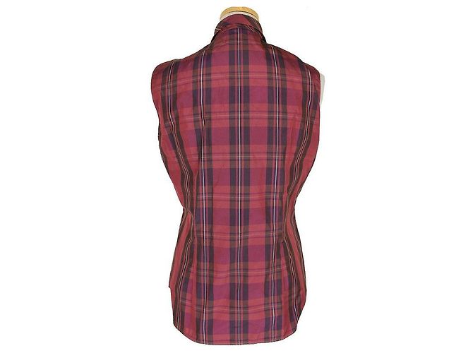 Moschino Top sin mangas con volantes y estampado de cuadros morado Roja - vista 4