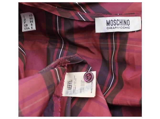 Moschino Top sin mangas con volantes y estampado de cuadros morado Roja - vista 5