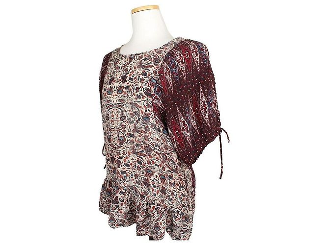 Isabel Marant Camicetta in seta con volant e motivi multipli Etoile Multicolore - vista 2