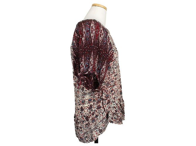 Isabel Marant Camicetta in seta con volant e motivi multipli Etoile Multicolore - vista 3