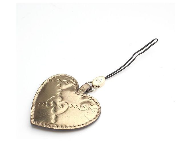 Gucci Charm per borsa in pelle a cuore dorato D'oro - vista 2