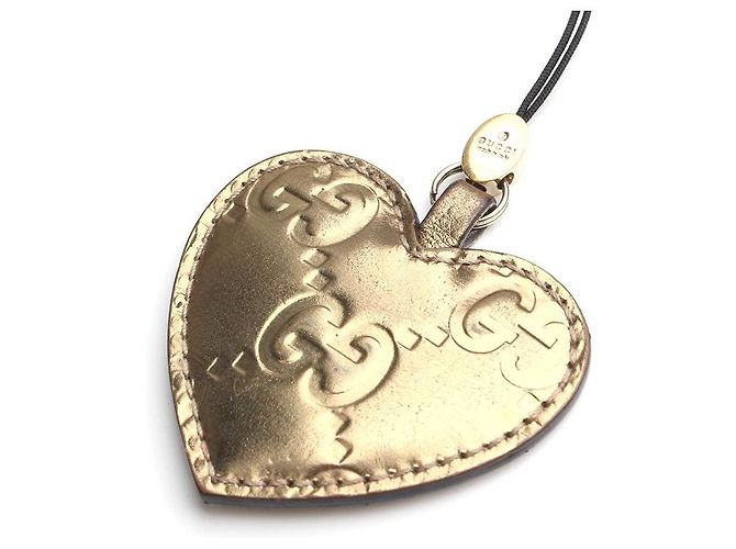 Gucci Charm per borsa in pelle a cuore dorato D'oro - vista 4