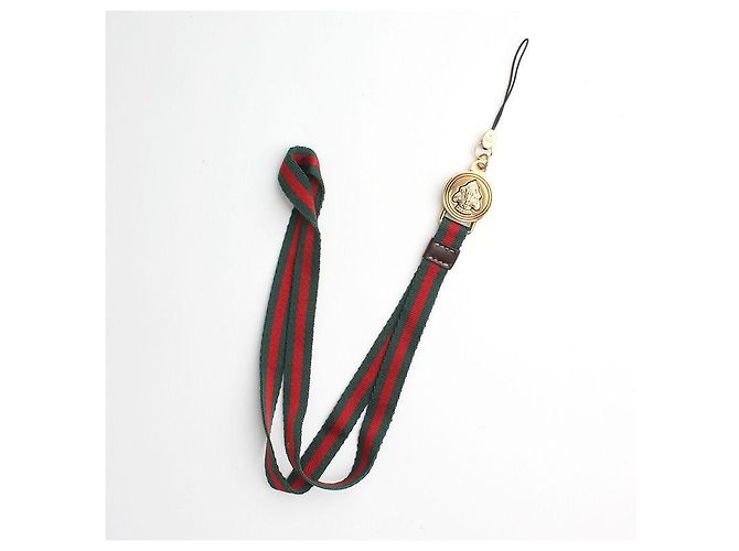 Gucci Charm per borsa e portachiavi a tre strisce Verde - vista 2