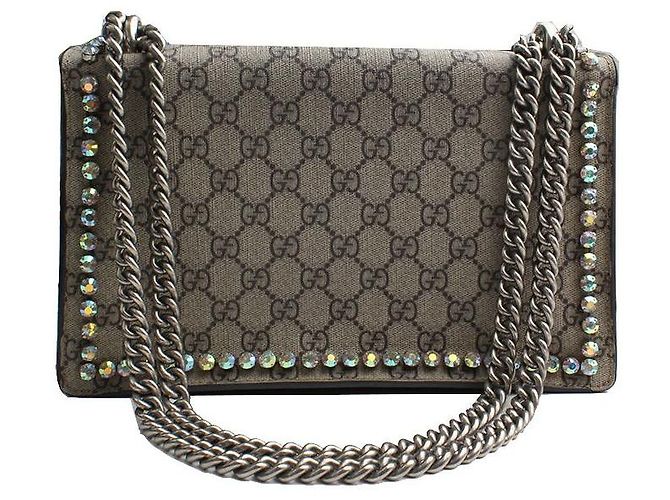 Gucci Borsa a Spalla Dionysus Supreme Black Marrone - vista 3