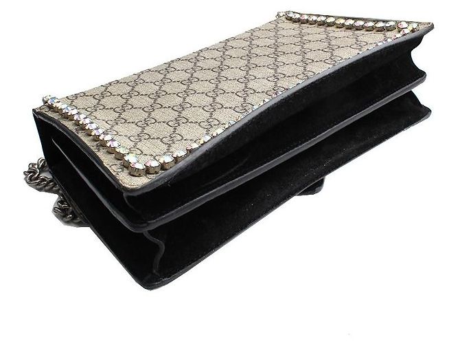 Gucci Borsa a Spalla Dionysus Supreme Black Marrone - vista 4