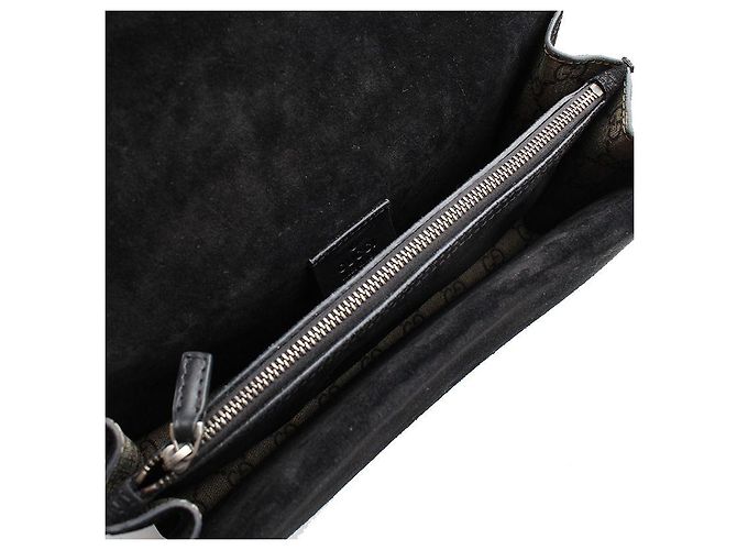 Gucci Borsa a Spalla Dionysus Supreme Black Marrone - vista 5