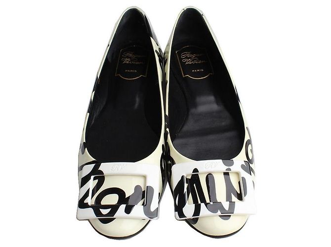 Roger Vivier Graffiti flache Schuhe Weiß - Ansicht 2