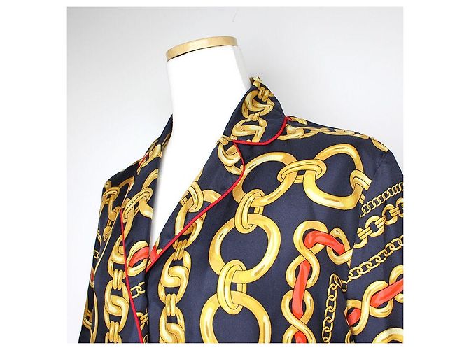 Sandro Camisa de seda con estampado de cadena dorada Multicolor - vista 4