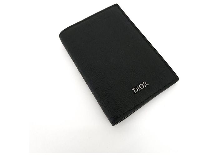 Dior Vertical Twofold Card Holder Black - view 3