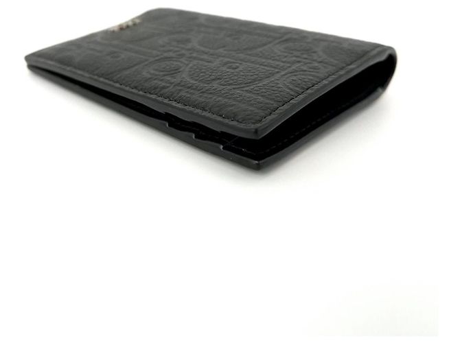 Dior Vertical Twofold Card Holder Black - view 6
