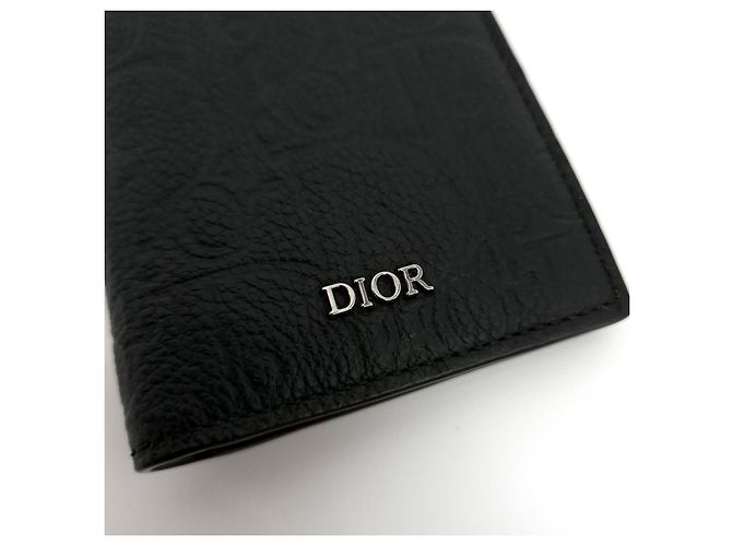 Dior Vertical Twofold Card Holder Black - view 8