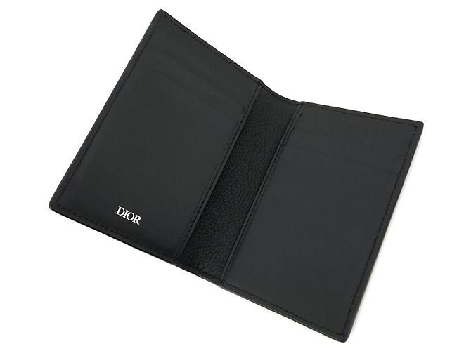 Dior Vertical Twofold Card Holder Black - view 9