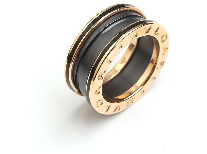 Bulgari Ring aus schwarzer Keramik und Roségold (Größe Pink - Ansicht 2