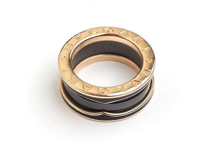 Bulgari Ring aus schwarzer Keramik und Roségold (Größe Pink - Ansicht 3