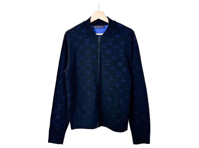 Louis Vuitton Monogramm Drop Knit Bomberjacke Blau - Ansicht 3