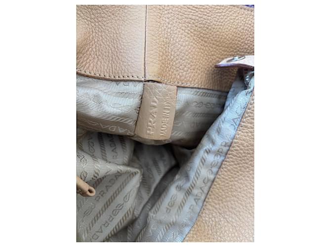 Prada Borsa Hobo in pelle Beige - vista 16