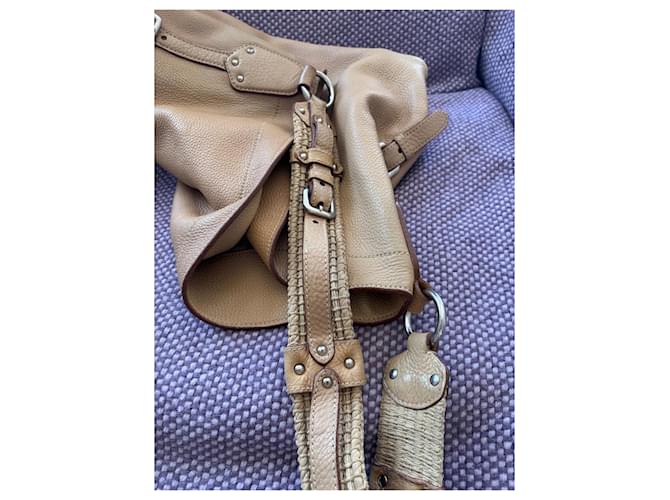 Prada Borsa Hobo in pelle Beige - vista 17