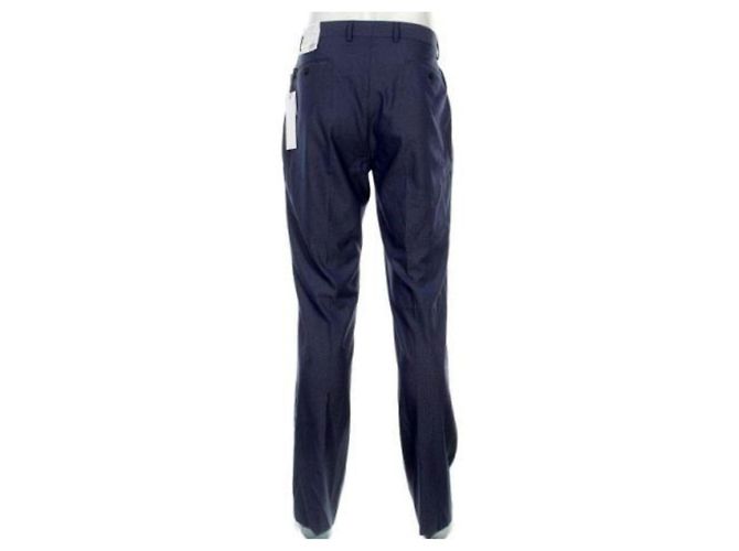 Calvin Klein Pantaloni eleganti Slim Fit a righe blu - vista 2