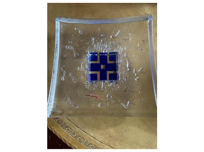 Baccarat & Aquamarine Glass Trinket Dish Copper Navy blue Light blue - view 5