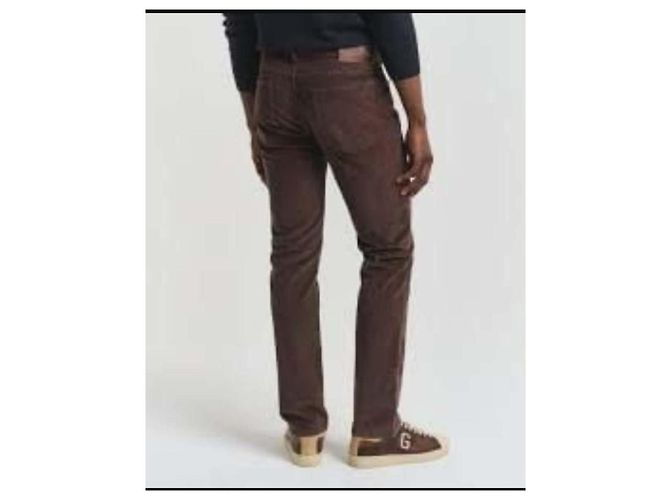 Autre Marque GANT Jeans Regular in misto lino e tela - Marrone scuro - vista 2