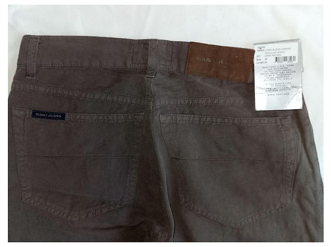 Autre Marque GANT Jeans Regular in misto lino e tela - Marrone scuro - vista 5