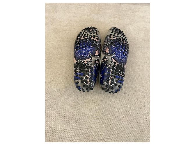 Mocassini Tod's Gommino in pelle stampata Nero Rosa Blu Grigio - vista 6