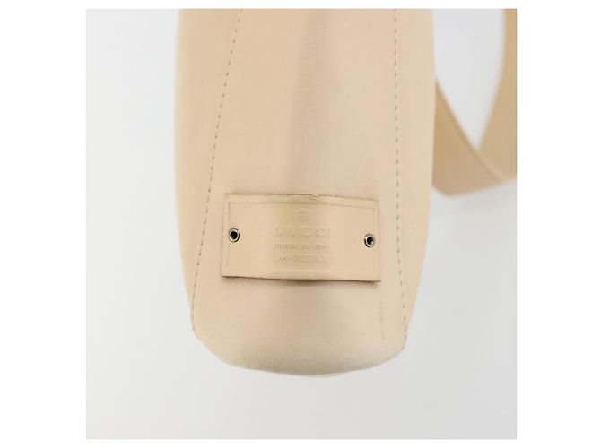 Borsa a Spalla GUCCI in Pelle Beige Argento 91761 Auth 178313 - vista 10