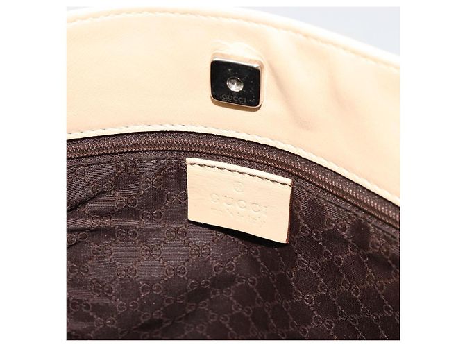 Borsa a Spalla GUCCI in Pelle Beige Argento 91761 Auth 178313 - vista 17