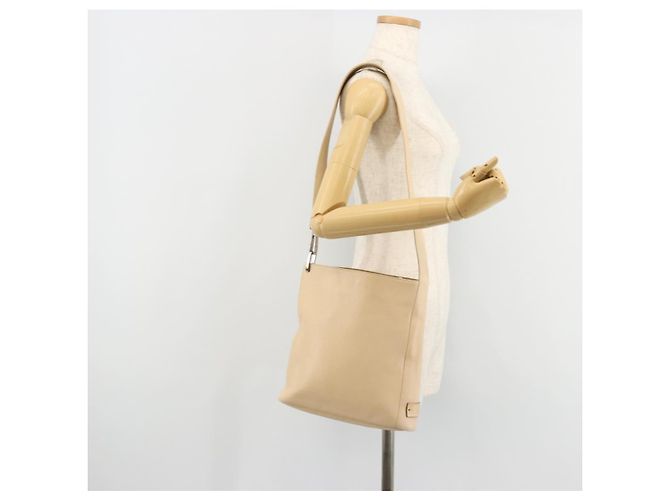 Borsa a Spalla GUCCI in Pelle Beige Argento 91761 Auth 178313 - vista 22